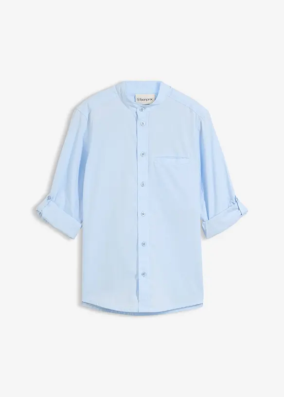 L&aring;ng&auml;rmad bomullsskjorta med uppvikbara &auml;rmar, bonprix