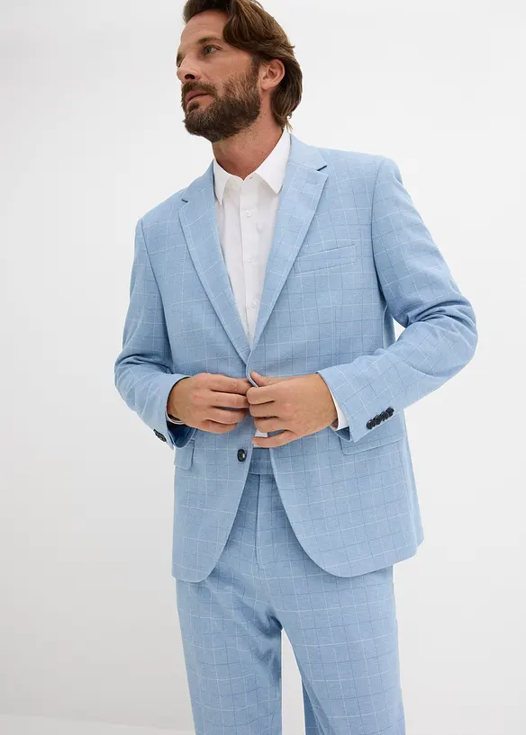 Kostym (2 delar) i bekv&auml;mt stretchmaterial, modern passform, bonprix