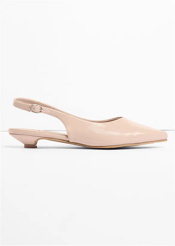 Ballerinaskor med slingback och lacklook, bonprix