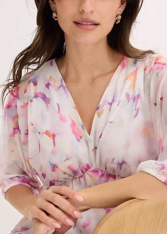 Jerseykl&auml;nning i skir mesh, bonprix