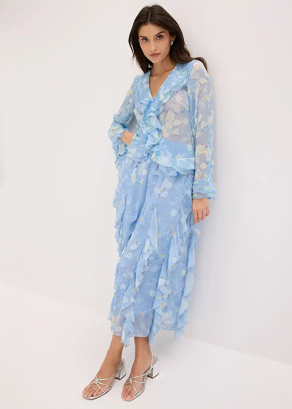 Maxikjol i tunn chiffong, bonprix