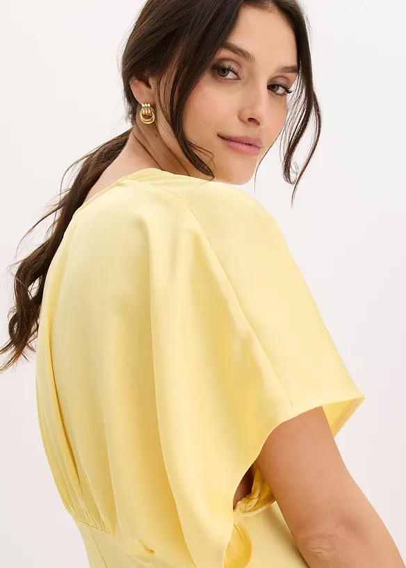 Maxikl&auml;nning i glansig satin, bonprix