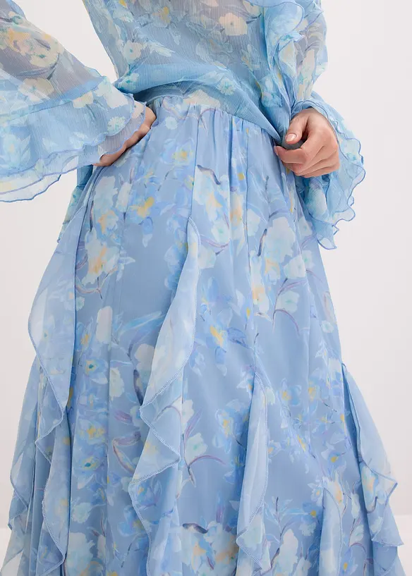 Maxikjol i tunn chiffong, bonprix