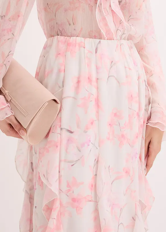 Maxikjol i tunn chiffong, bonprix