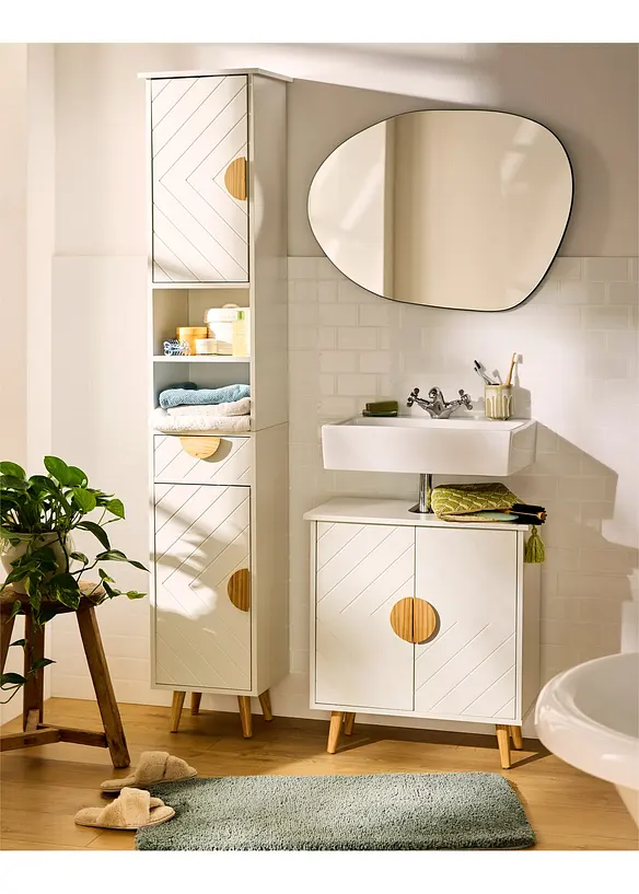 Enf&auml;rgad tuftad badrumsmatta med h&ouml;g lugg, bonprix