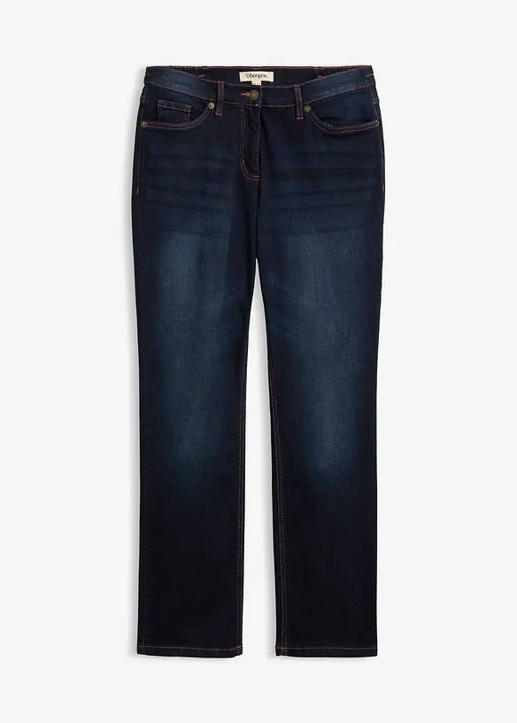 Straight Jeans Mid Waist, med bekv&auml;m midja, bonprix