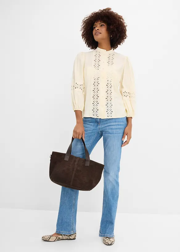 Straight Jeans Mid Waist, med bekv&auml;m midja, bonprix