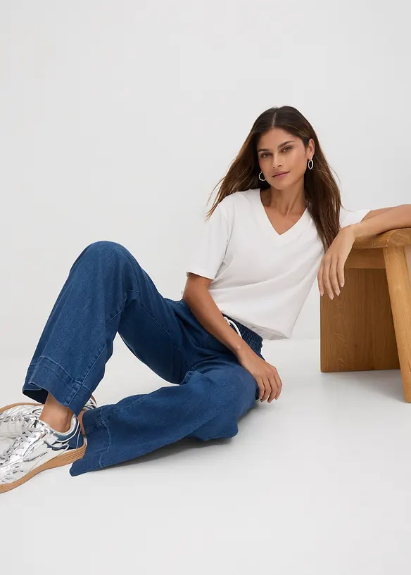 Stretch Wide Leg Jeans Mid Waist, bonprix