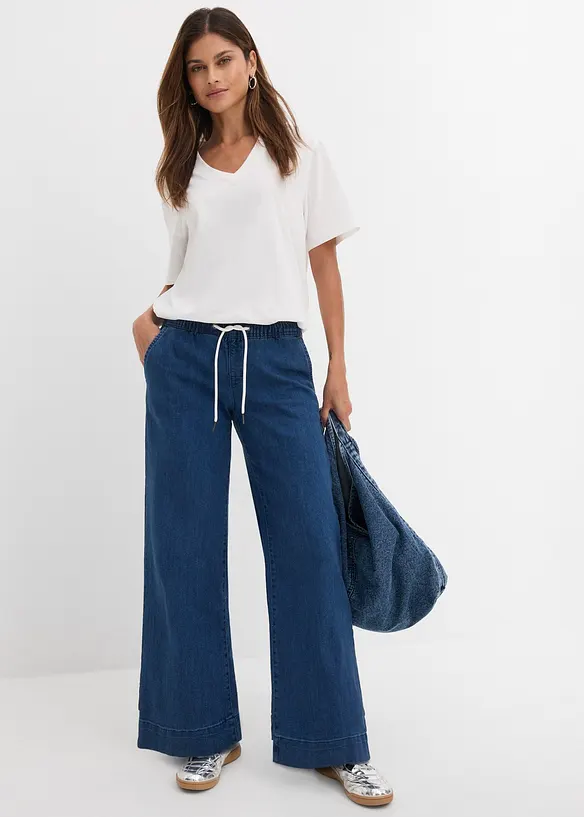 Stretch Wide Leg Jeans Mid Waist, bonprix