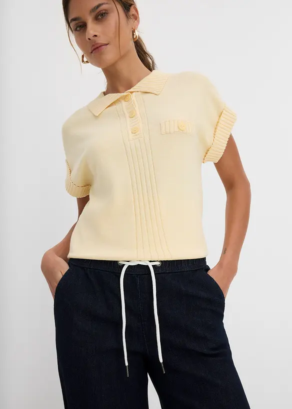 Stretch Wide Leg Jeans Mid Waist, bonprix