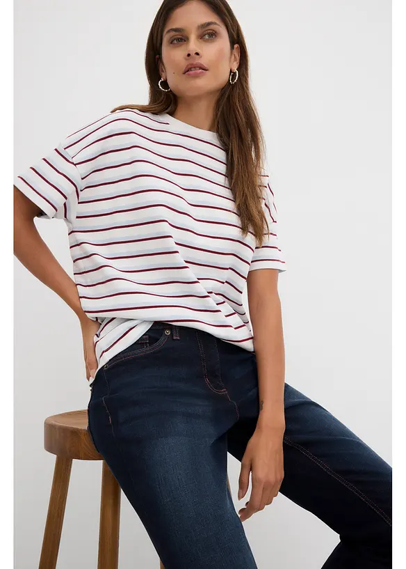 Straight Jeans Mid Waist, med bekv&auml;m midja, bonprix