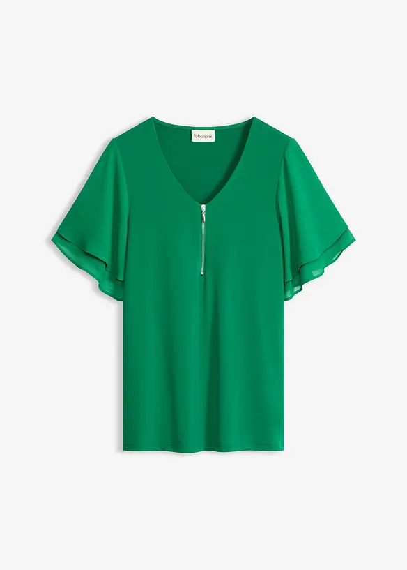 Topp med chiffong&auml;rmar, bonprix