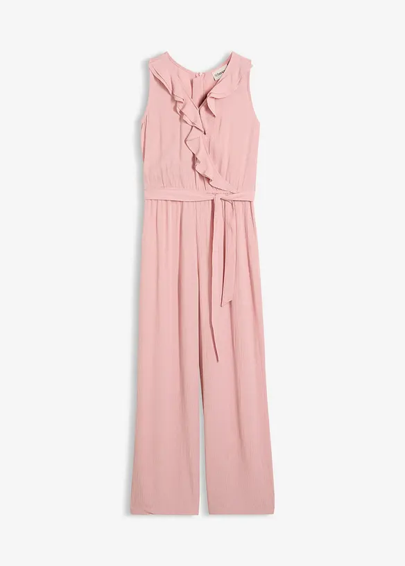 Jumpsuit i mjukt, krinklat material, bonprix