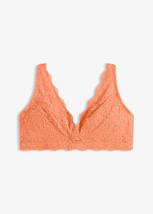 Bekv&auml;m bralette med mjuk, ekologisk bomull och spets, bonprix