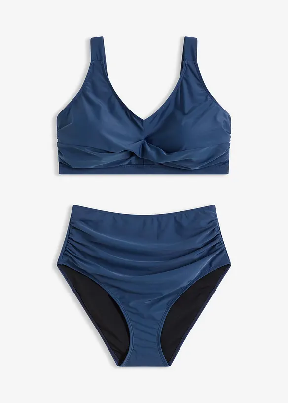 Bikini med l&auml;tt formande effekt och omlottdetalj (2 delar), bonprix