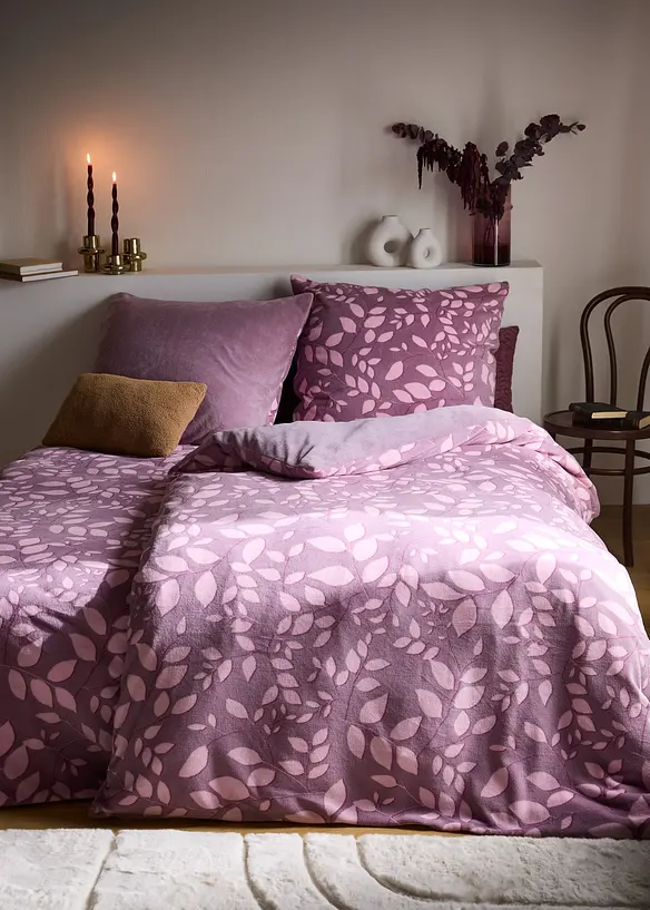 V&auml;ndbart Cashmere Touch-p&aring;slakanset med blomm&ouml;nster, bonprix