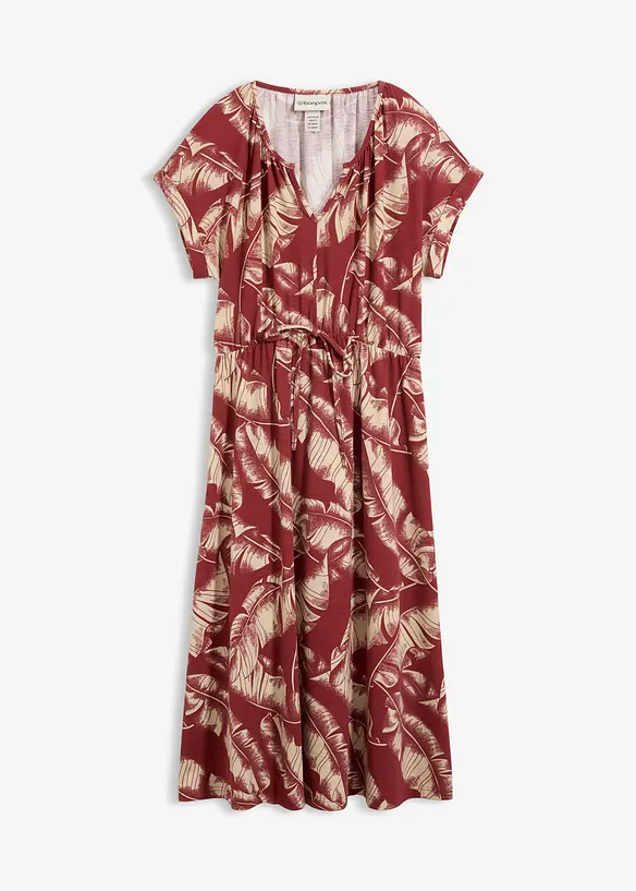 Jerseykl&auml;nning i b&ouml;ljande materialmix, bonprix