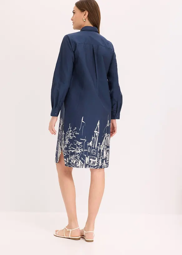 Skjortkl&auml;nning i bomullspoplin, bonprix