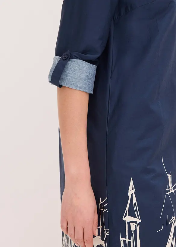 Skjortkl&auml;nning i bomullspoplin, bonprix