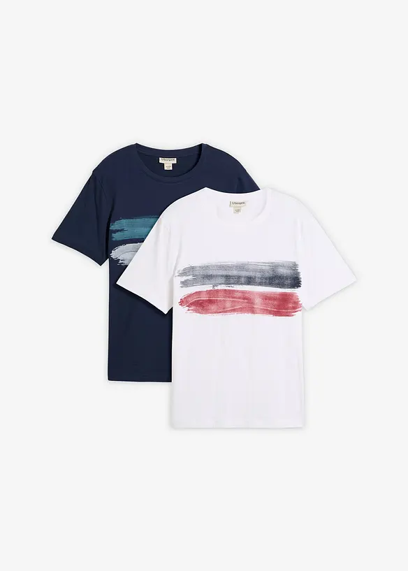T-shirt av ekologisk bomull (2-pack), bonprix