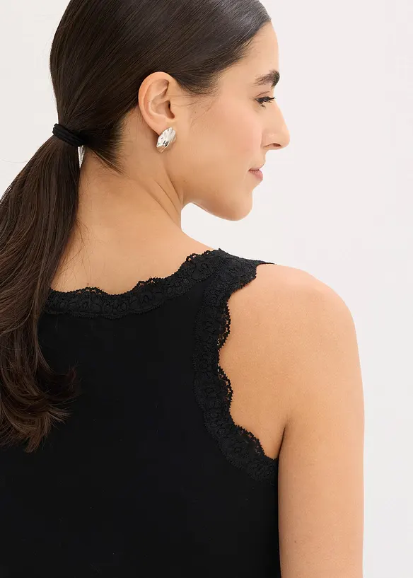 Linne med spets (2-pack), bonprix