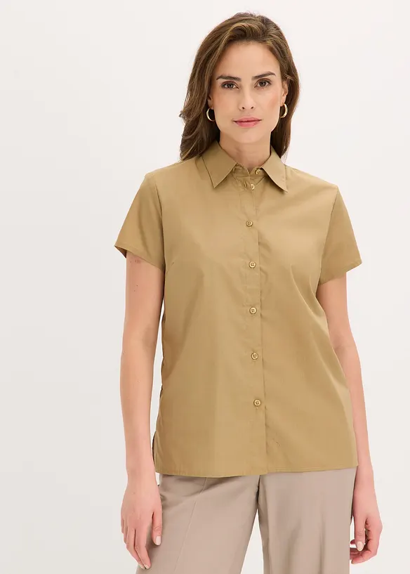 Kort&auml;rmad poplinblus, bonprix