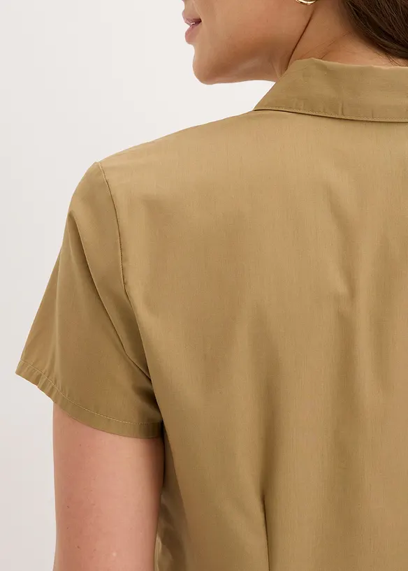 Kort&auml;rmad poplinblus, bonprix