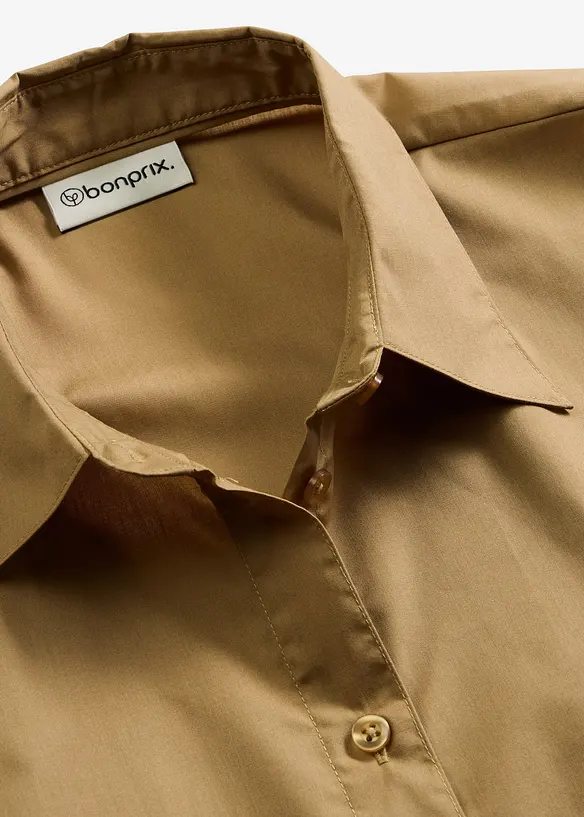 Kort&auml;rmad poplinblus, bonprix