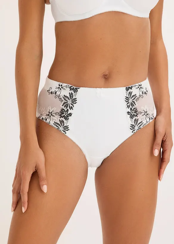 Formande trosa med broderi (2-pack), bonprix