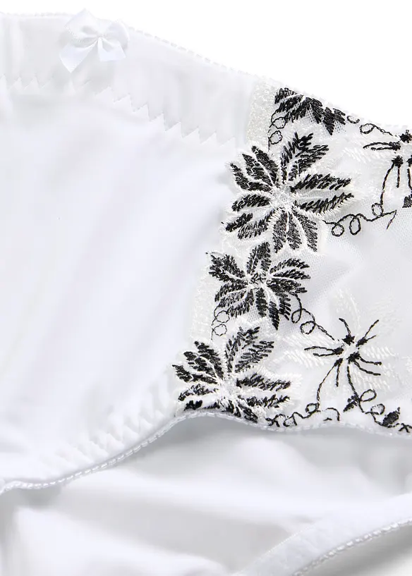 Formande trosa med broderi (2-pack), bonprix