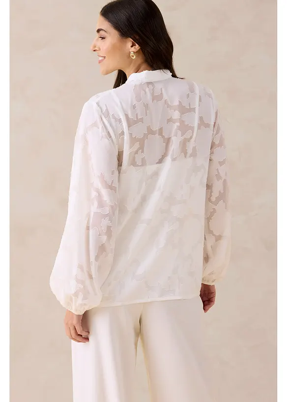 Dra p&aring;-blus med broderi, bonprix