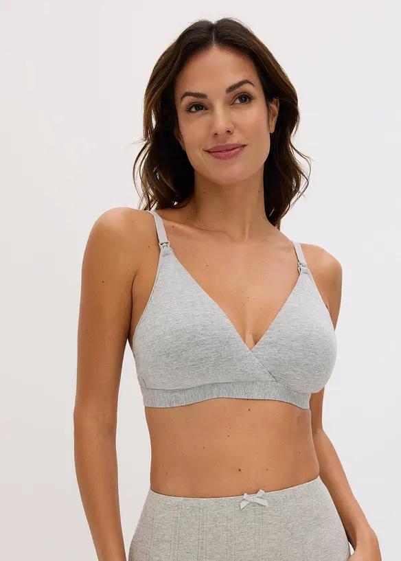 Amningsbeh&aring; utan bygel, med ekologisk bomull (2-pack), bonprix