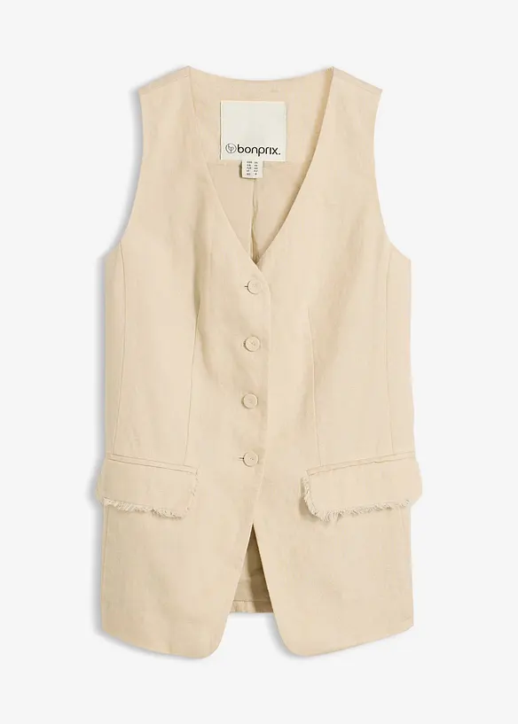 Kostymv&auml;st i rent lin, bonprix