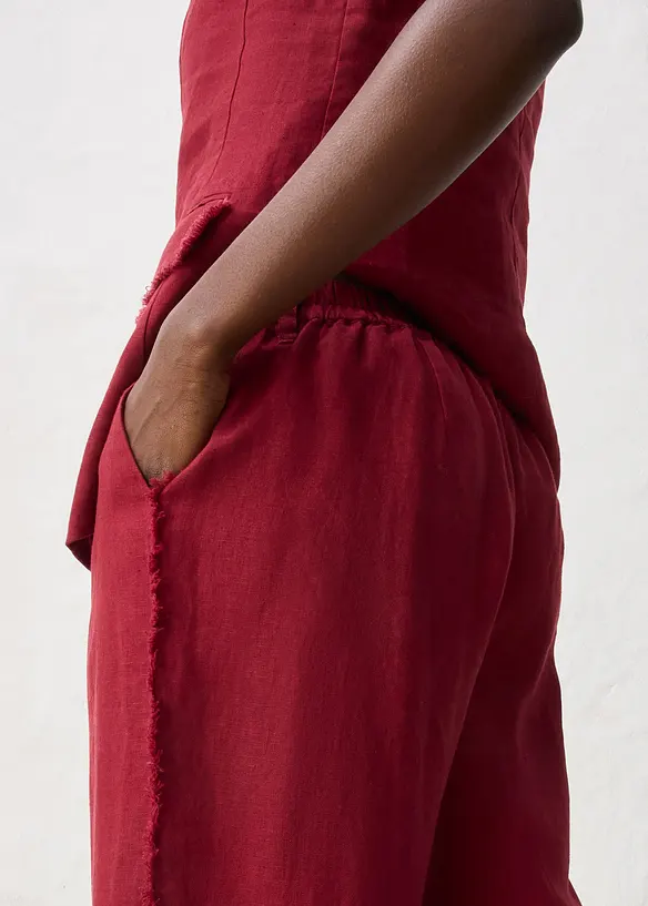 Linnebyxa med vida ben, bonprix