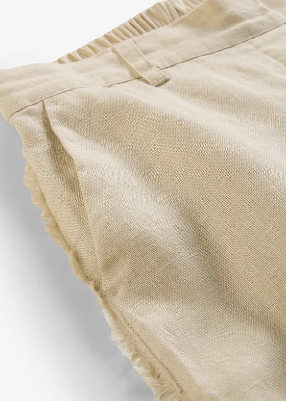 Linnebyxa med vida ben, bonprix