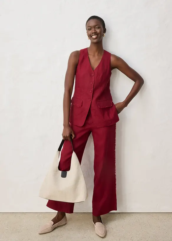 Kostymv&auml;st i rent lin, bonprix