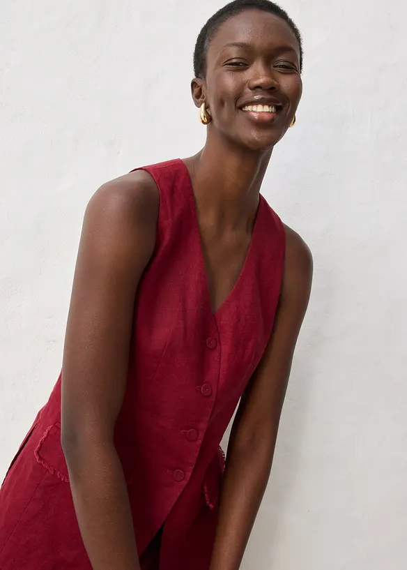 Kostymv&auml;st i rent lin, bonprix