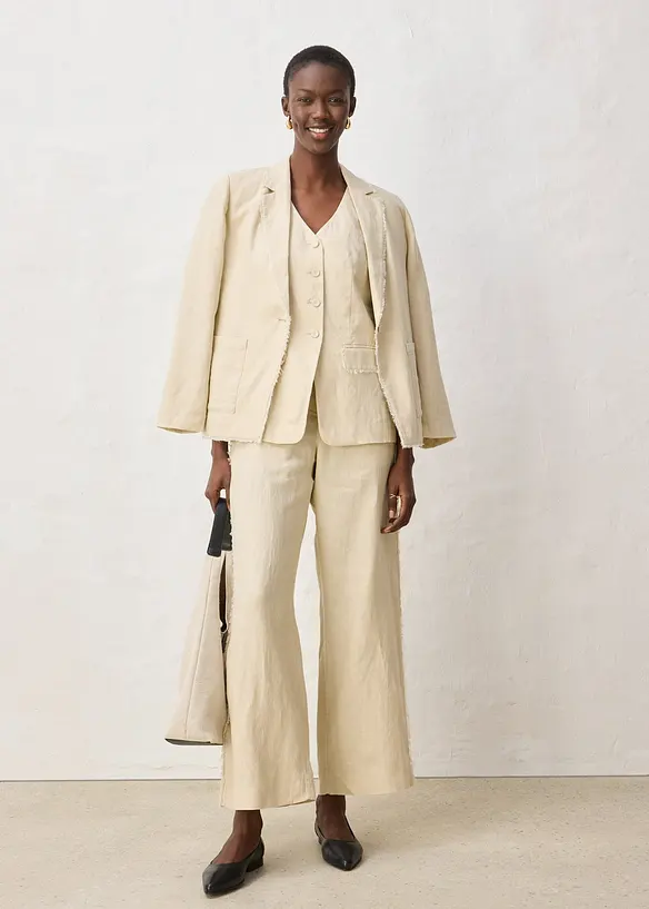 Kostymv&auml;st i rent lin, bonprix