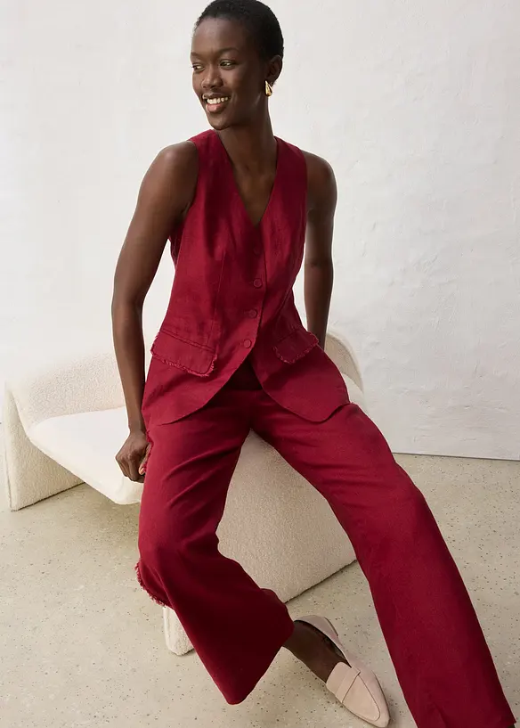 Kostymv&auml;st i rent lin, bonprix