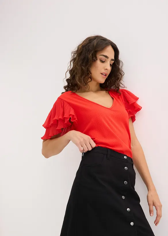 Topp med volanger, bonprix