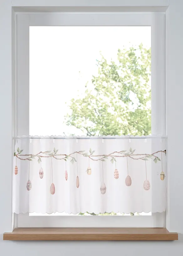 Caf&eacute;gardin med p&aring;skmotiv, bonprix