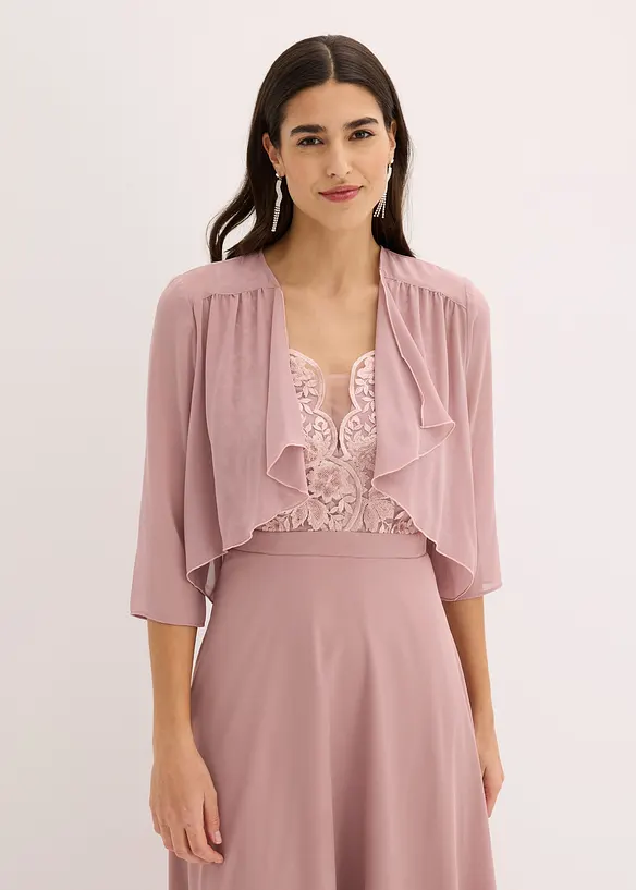 Chiffongbolero med &aring;tervunnen polyester, bonprix