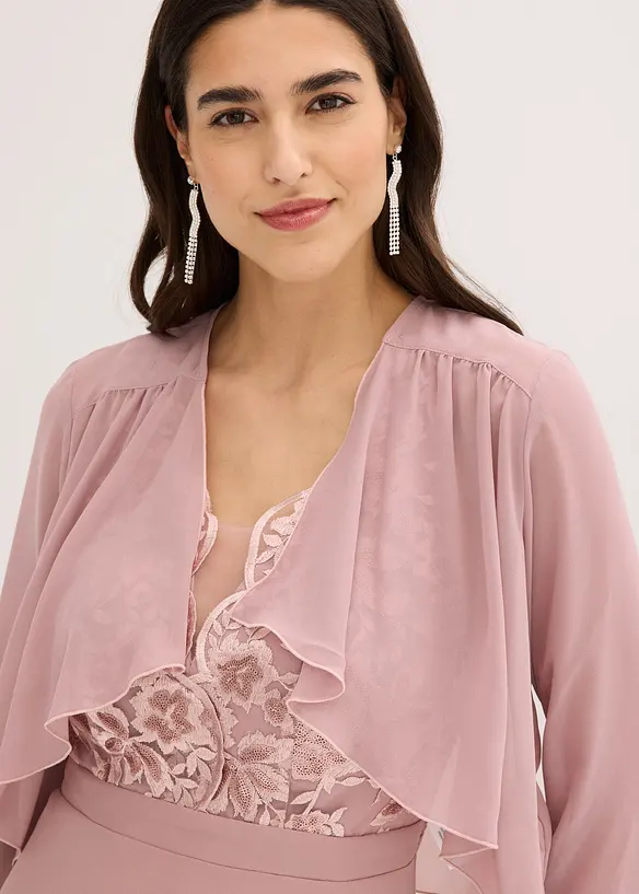Chiffongbolero med &aring;tervunnen polyester, bonprix