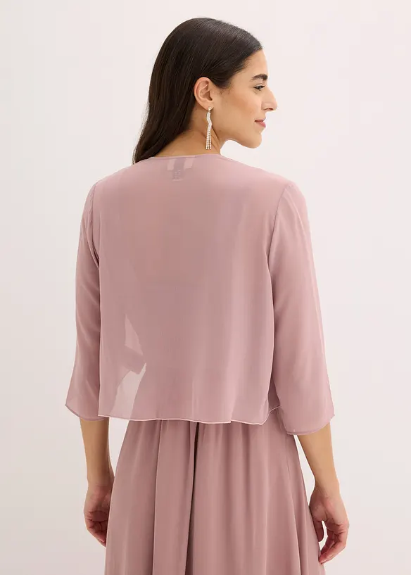 Chiffongbolero med &aring;tervunnen polyester, bonprix