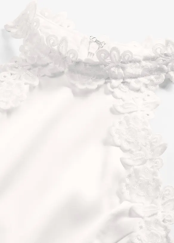 Brudkl&auml;nning i glansig satin med spets, bonprix