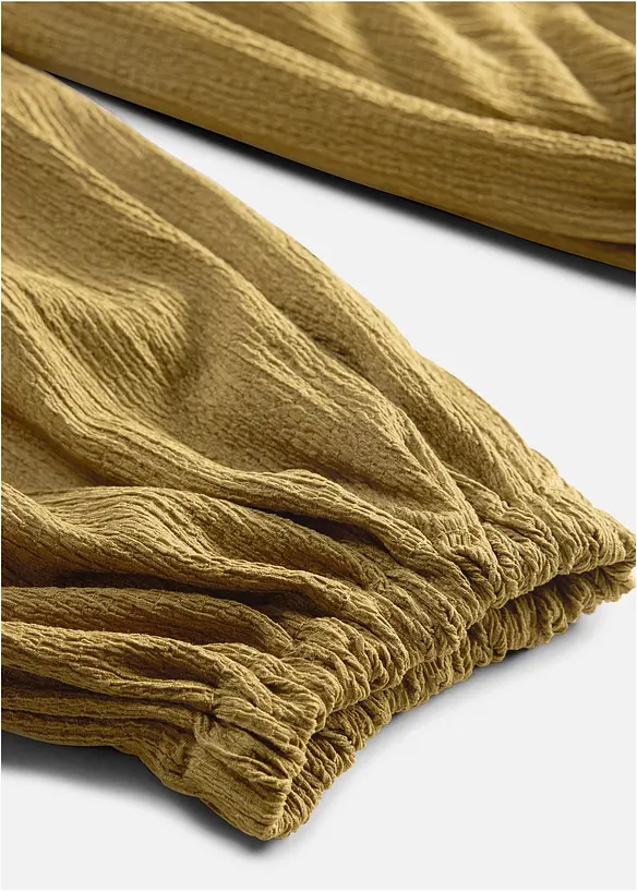 Haremsbyxa av kr&auml;pp med struktur, bonprix