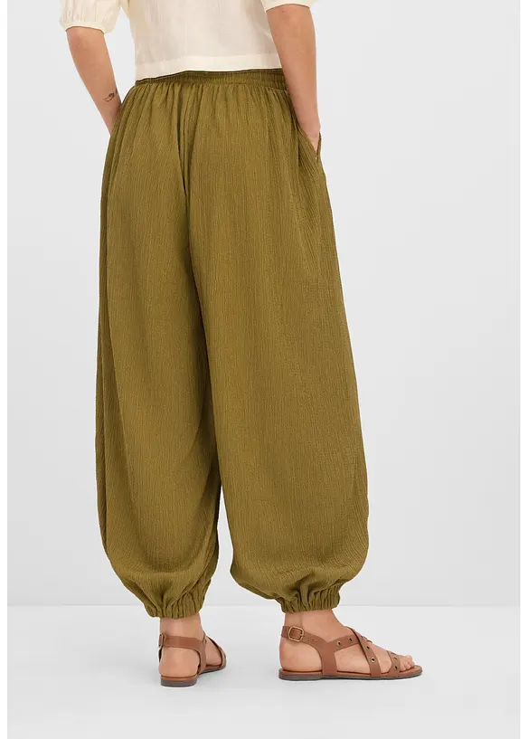 Haremsbyxa av kr&auml;pp med struktur, bonprix