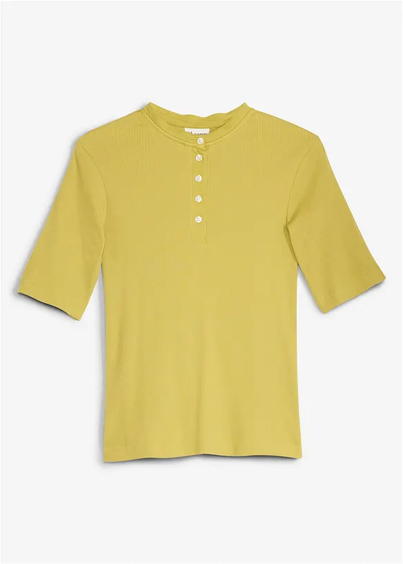 Ribbstickad topp i ekologisk bomull, bonprix