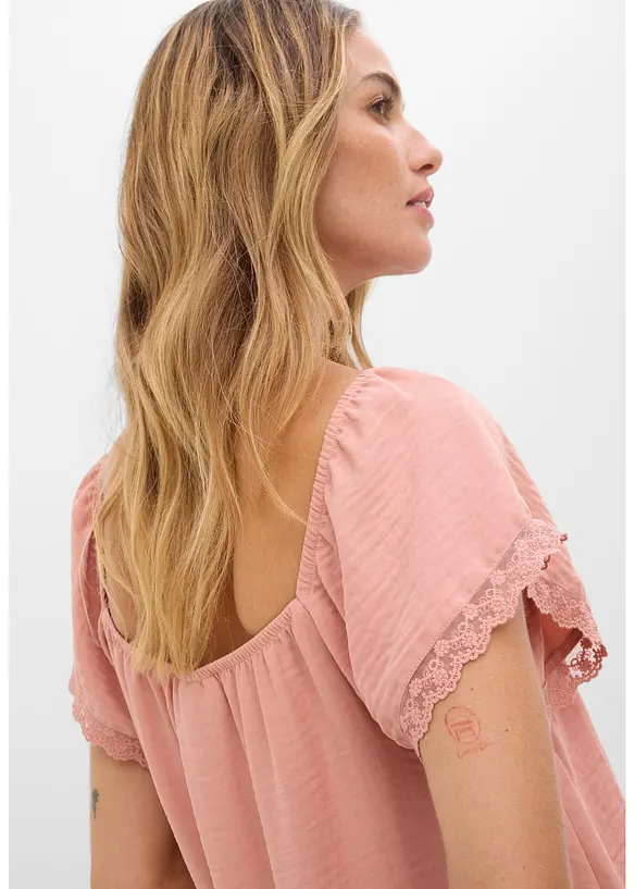 Blustopp av l&auml;tt kr&auml;pp, bonprix