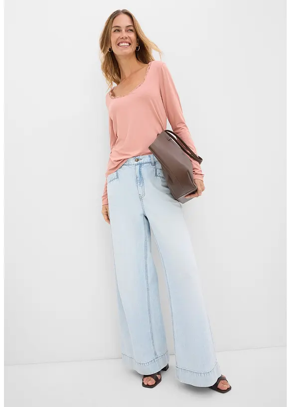 L&aring;ng&auml;rmad topp i mjuk viskosmix, bonprix